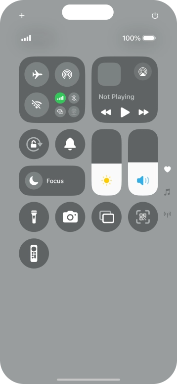 Press the airplane mode icon to turn the function on or off.