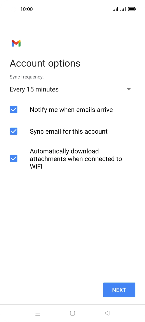 Press the drop down list below 'Sync frequency:'. Press the drop down list below 'Sync frequency:'.