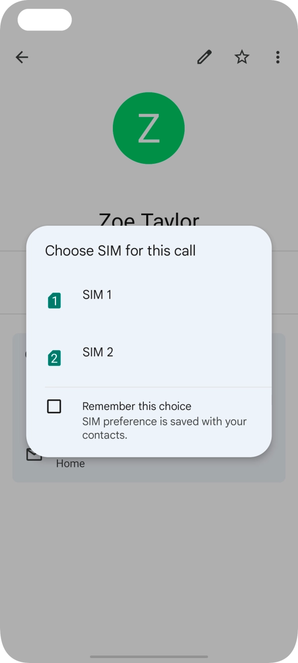 Press the required SIM.