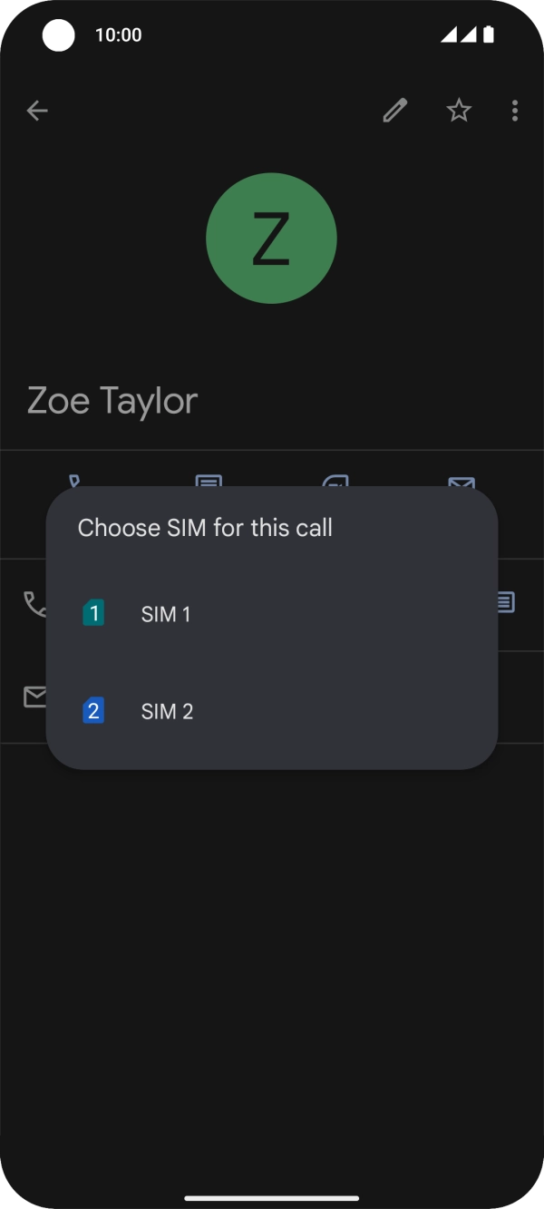Press the required SIM.
