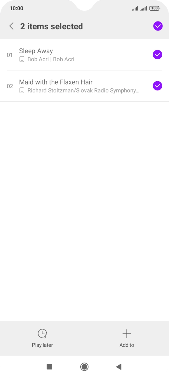 Press the required audio files to add them to the playlist.