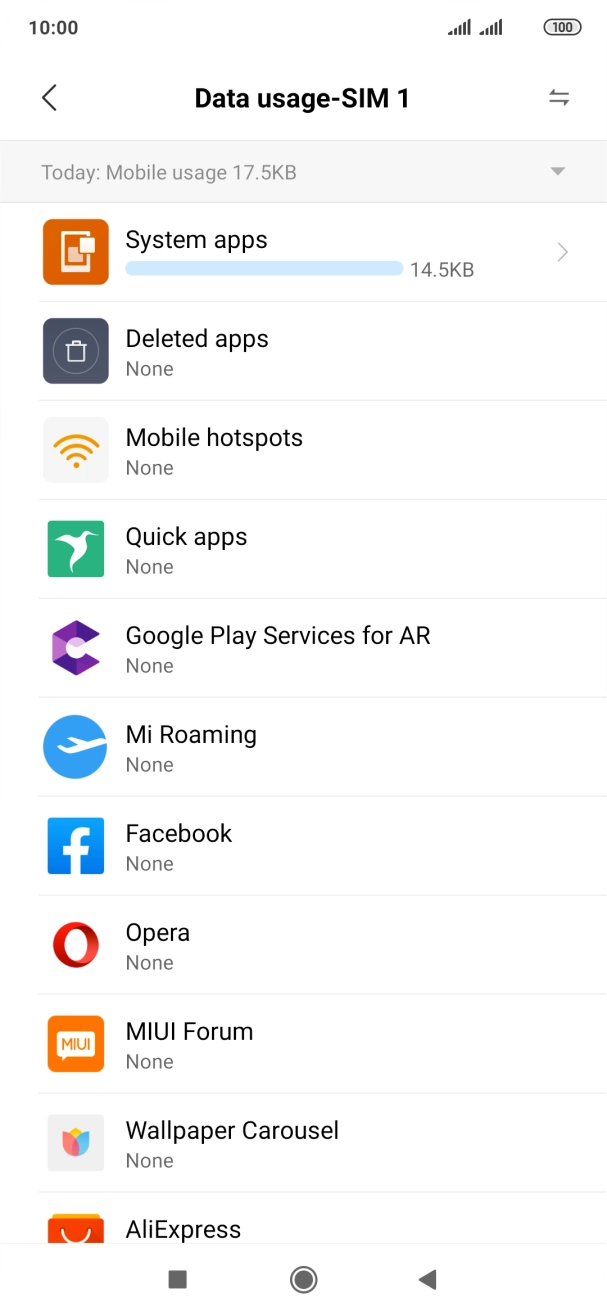 Press the drop down list.