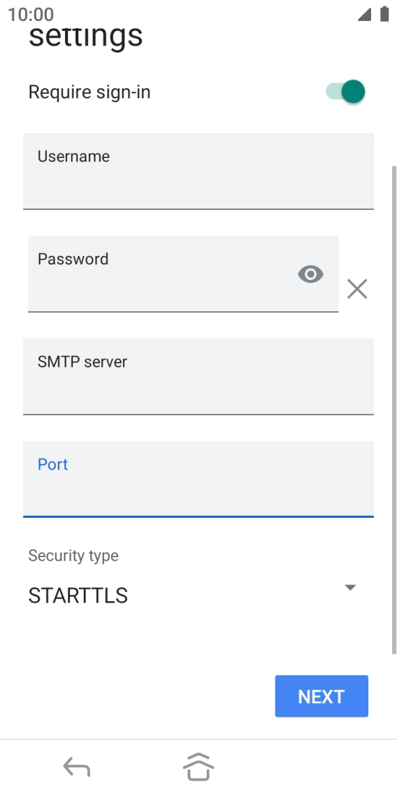 Press the drop down list below 'Security type'. Press the drop down list below 'Security type'.