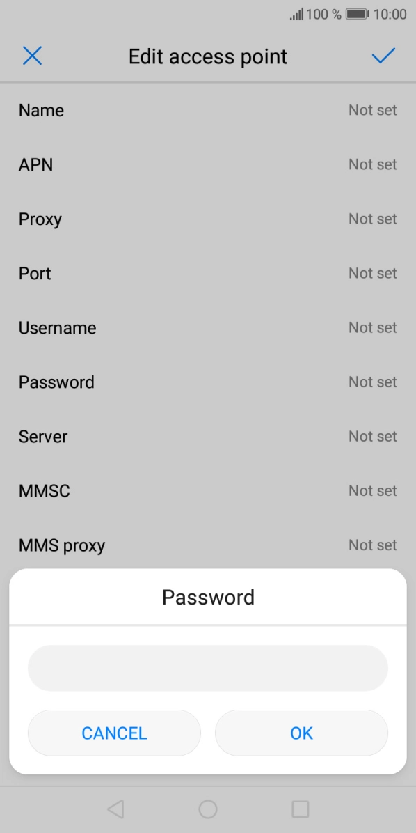 Key in p and press OK. Key in p and press OK.