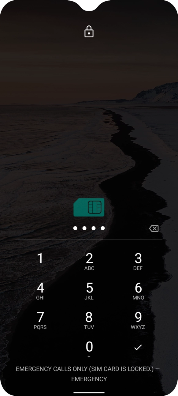 Key in your SIM PIN and press the confirm icon. The default SIM PIN is 0000.