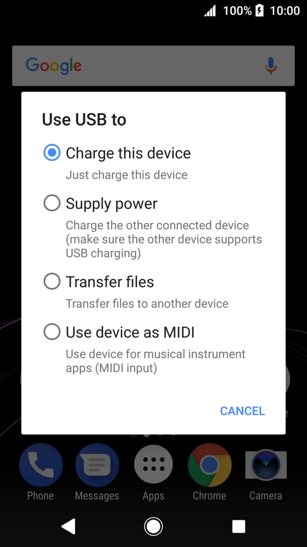Press Transfer files.
