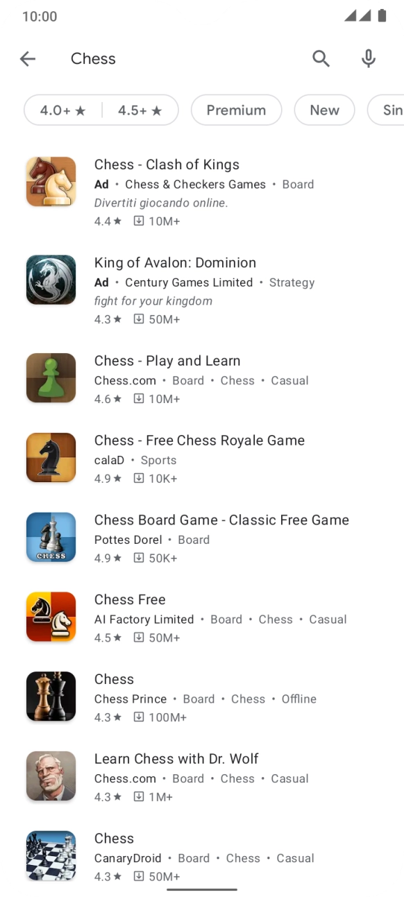 Press the required app.