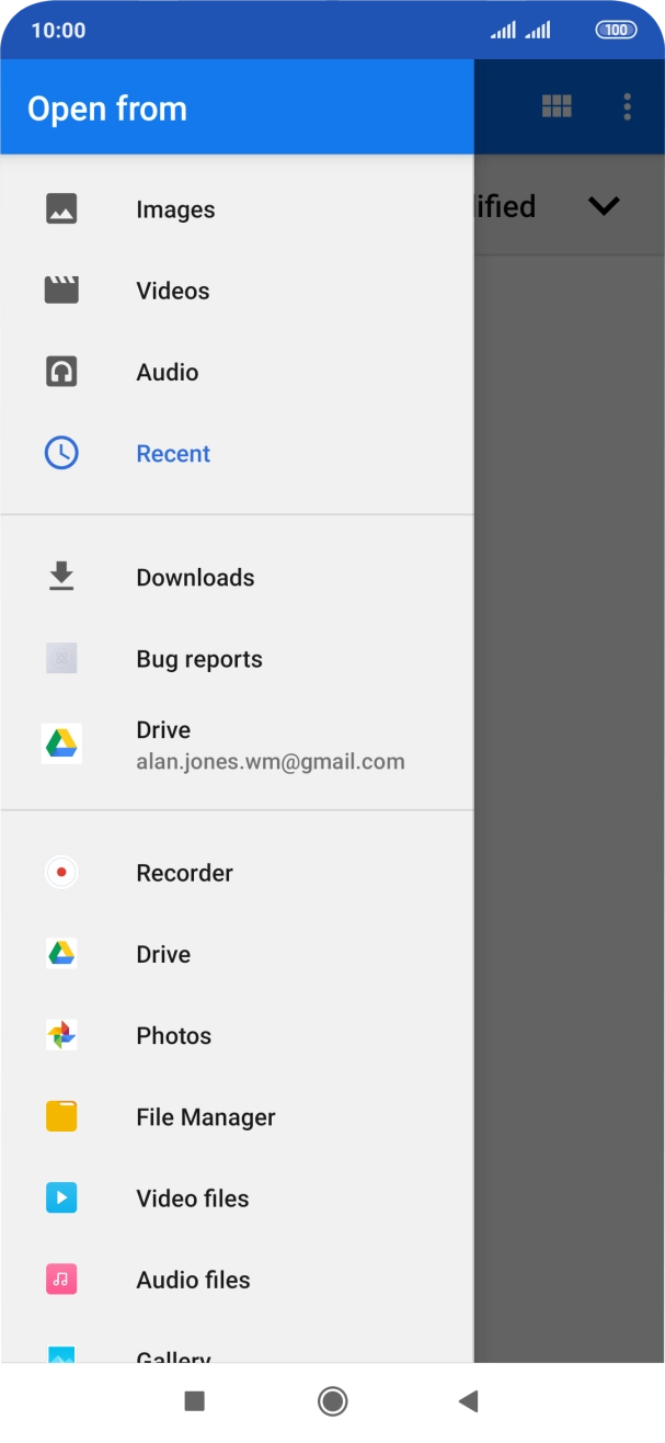 Press File Manager and go to the required folder.