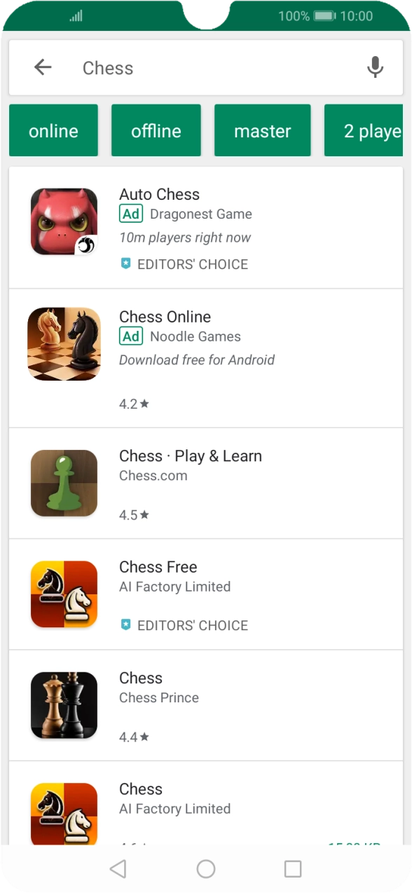 Press the required app.