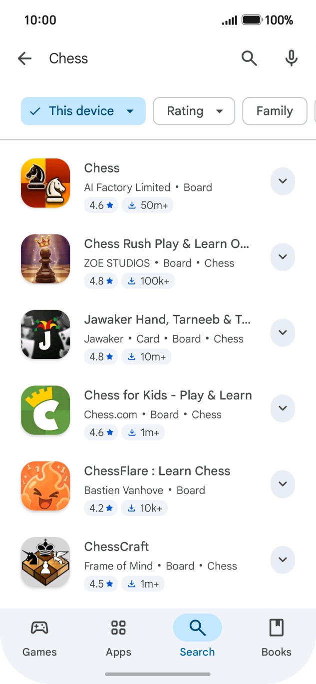 Press the required app.