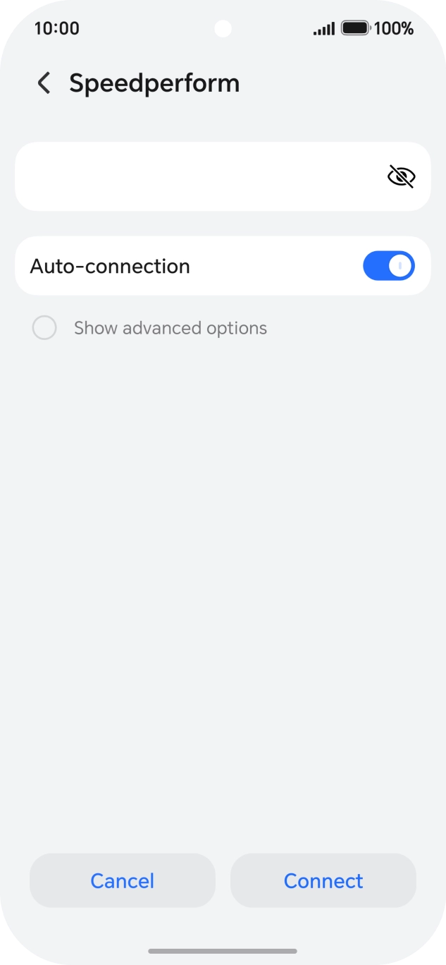 Key in the password for the WiFi network and press Connect.