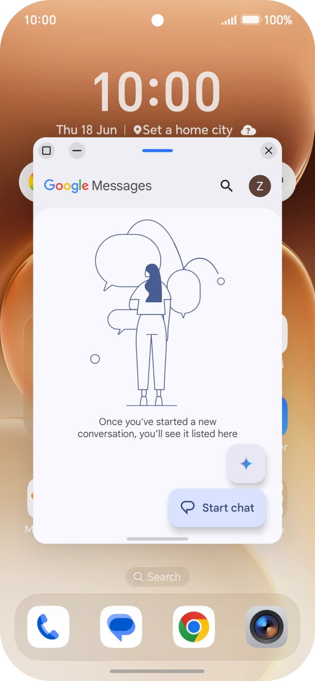 The application is now shown in split screen view. You can now open another application in the background and use both applications at the same time.