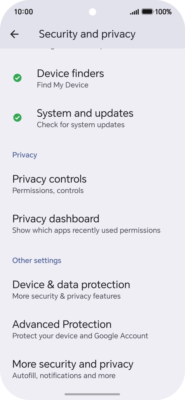 Press More security and privacy.