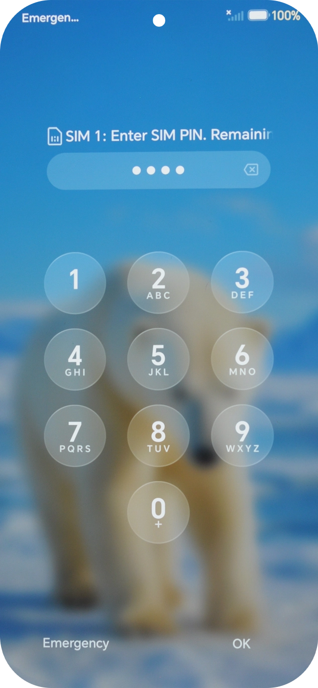 If you're asked to key in your SIM PIN, do so and press OK. The default SIM PIN is 0000.