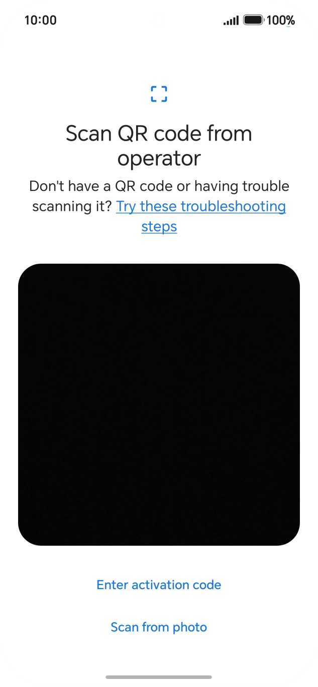 Place the QR code you've received inside the phone camera frame to scan the code.