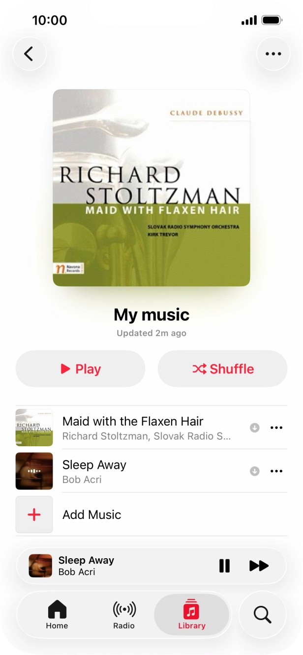 Press the song title. Press the song title.