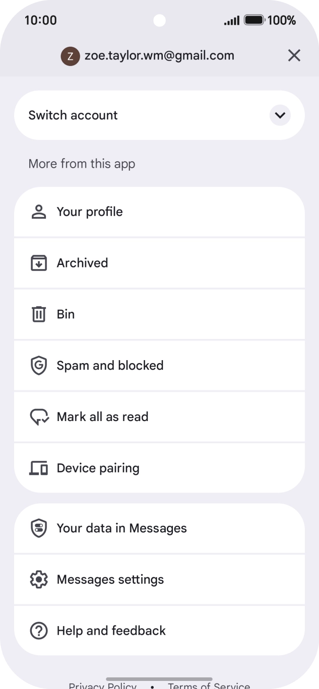 Press Messages settings. Press Messages settings.