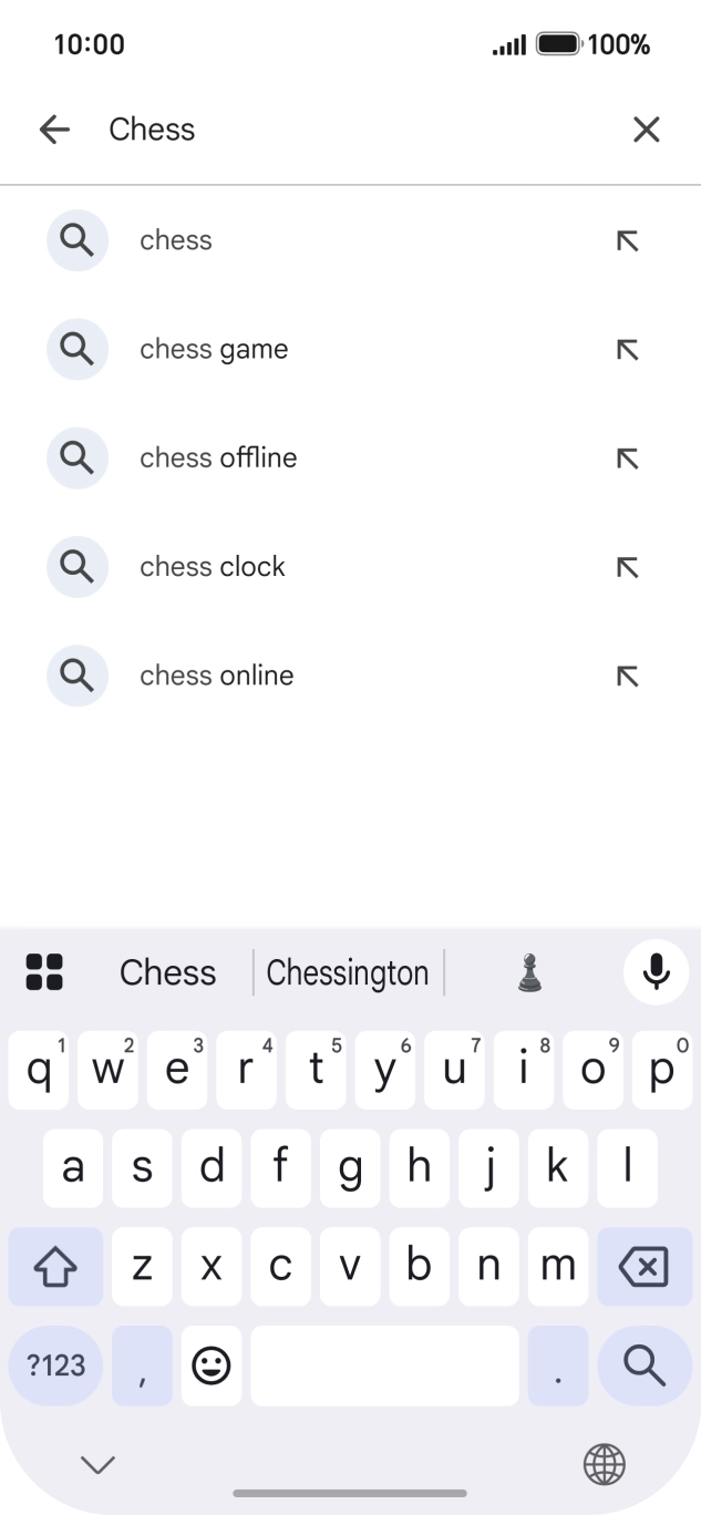 Key in the name or subject of the required app and press the search icon.