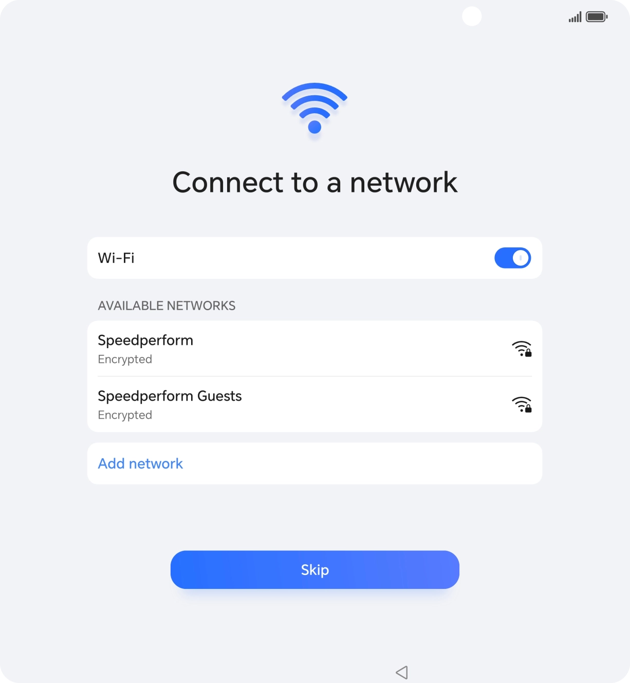 Press the required WiFi network.
