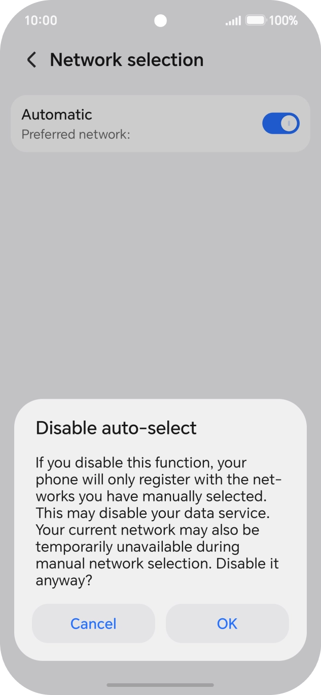 Press OK and your phone will search for networks. Press OK and your phone will search for networks.