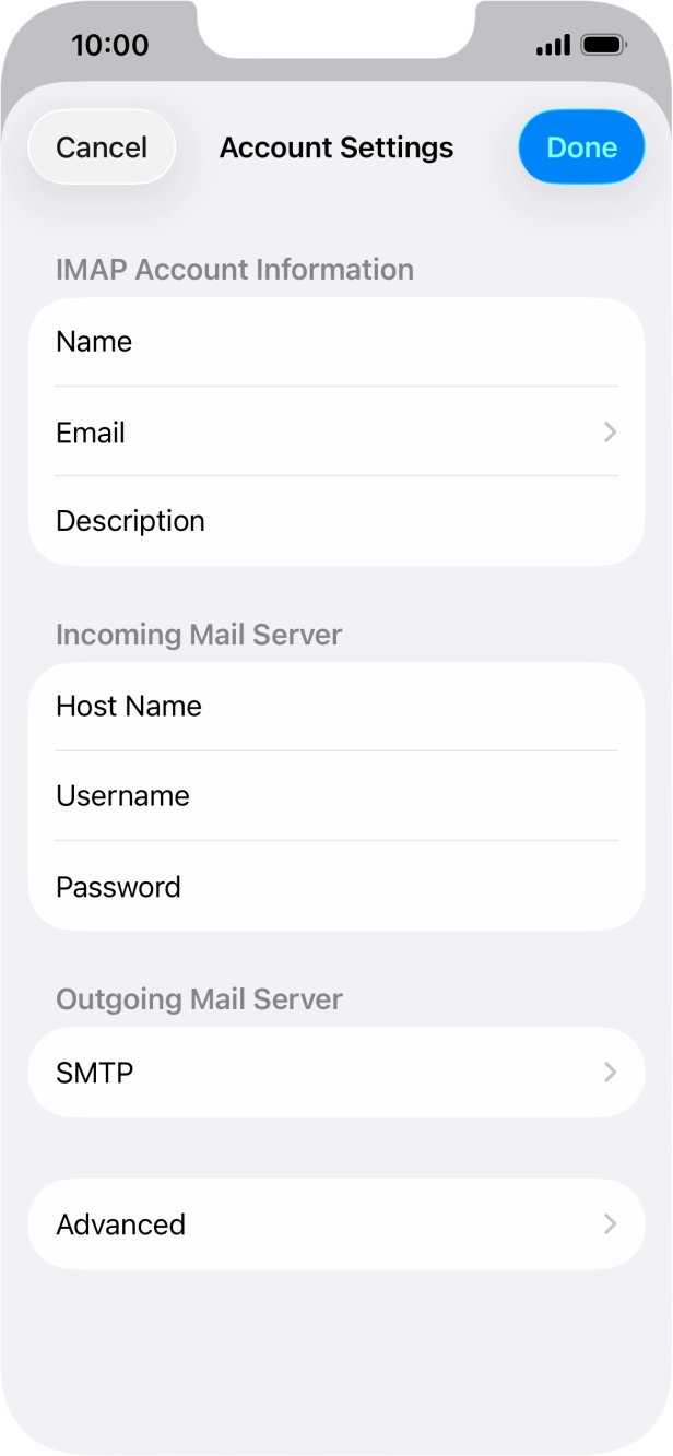 Press SMTP. Press SMTP.