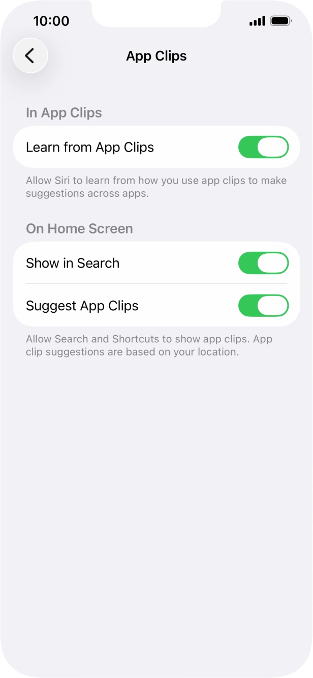 Press the indicators next to the required settings to turn them on or off. Press the indicators next to the required settings to turn them on or off.