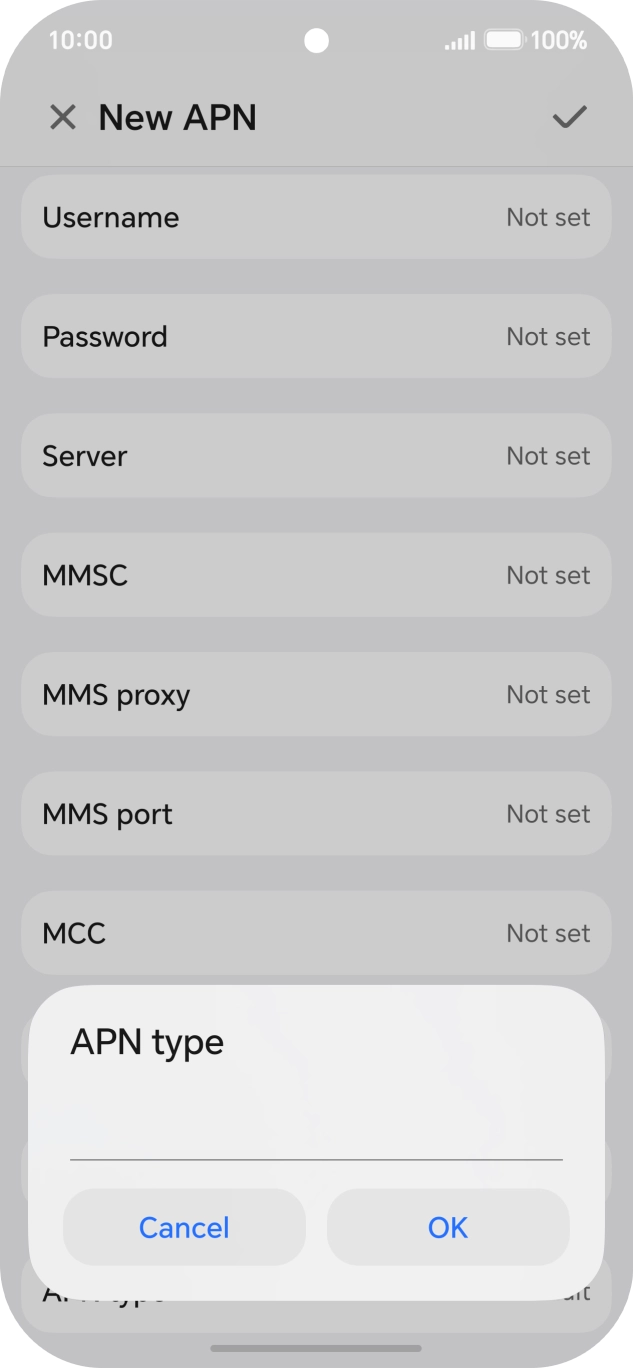 Key in default and press OK. Key in default and press OK.