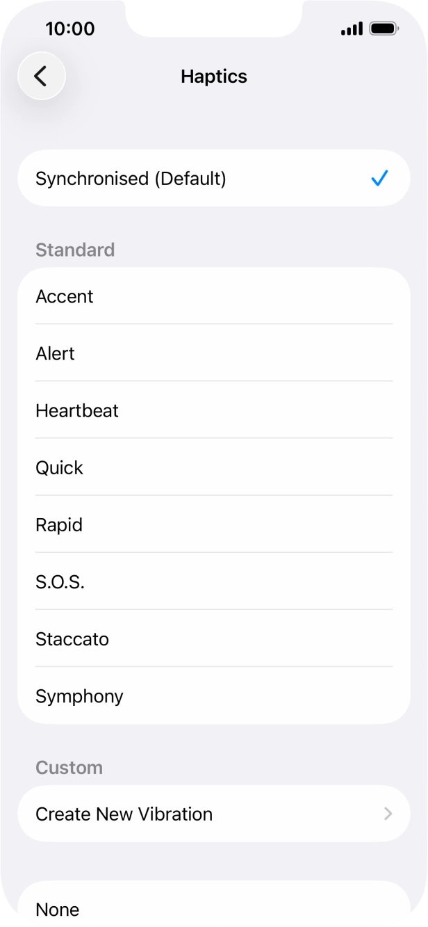 Press the required setting to turn on the function.