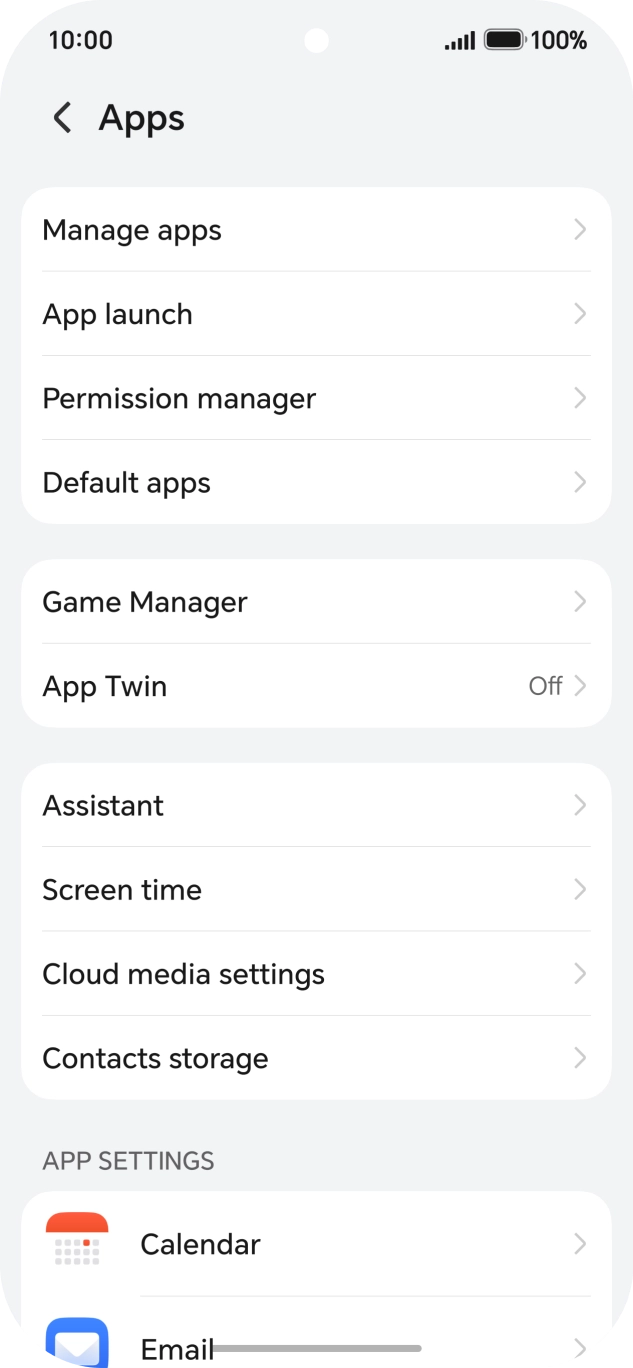 Press Manage apps.