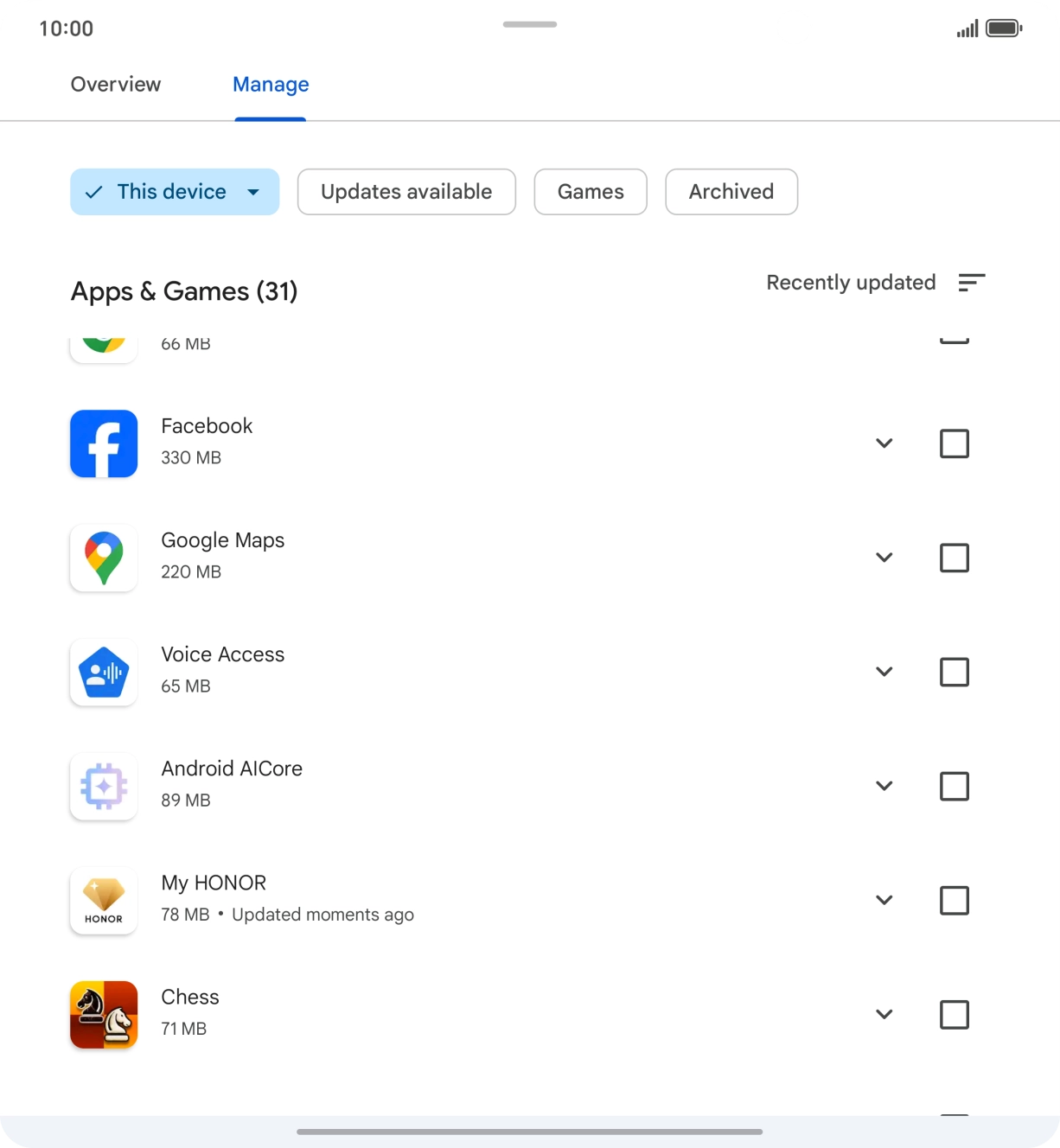 Press the required app.