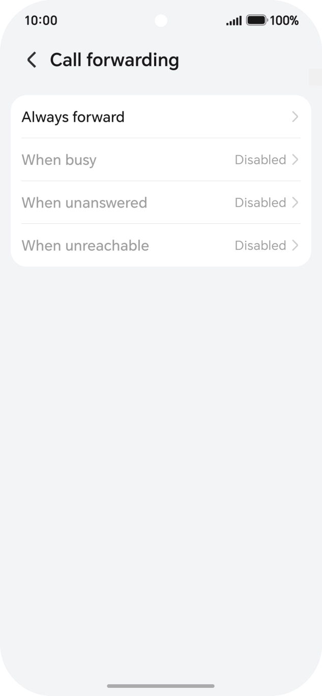 Press the required divert type.