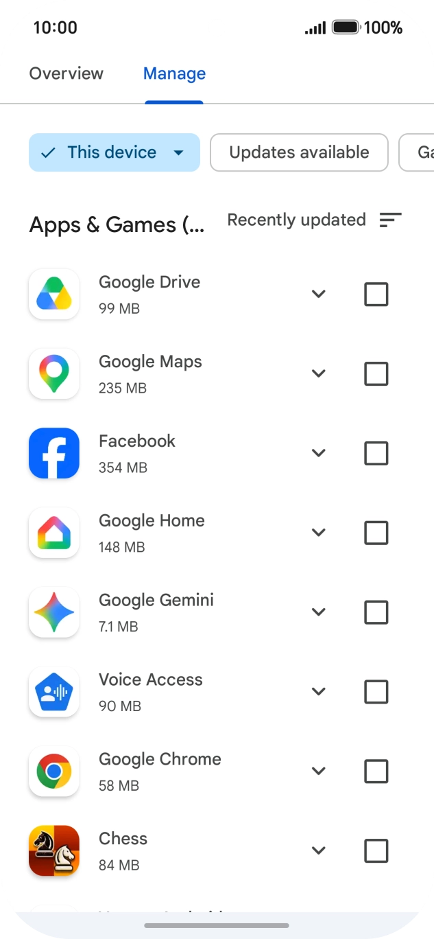 Press the required app.