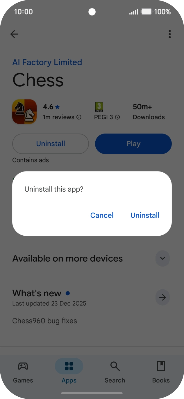 Press Uninstall.
