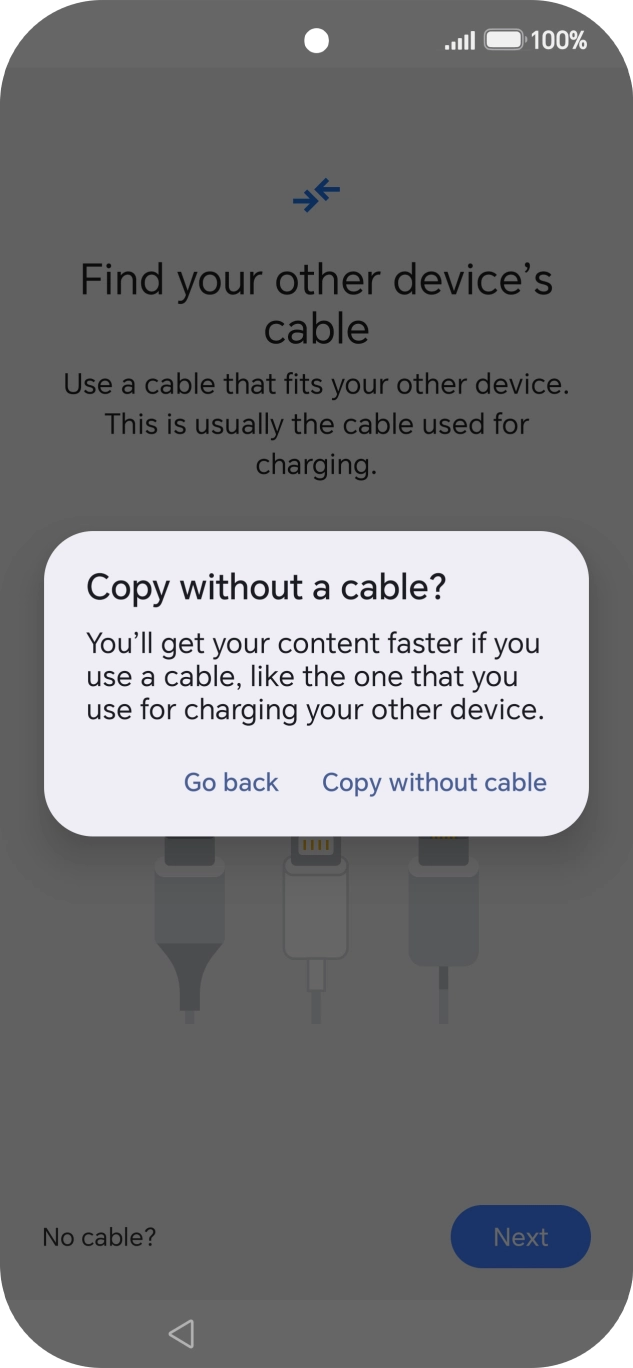 Press Copy without cable.