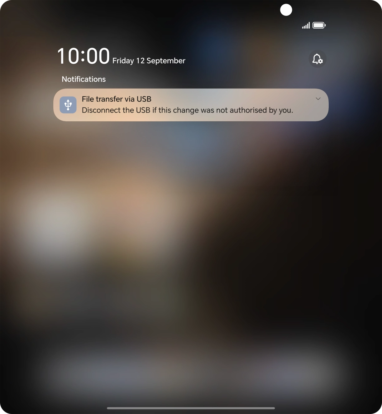 Press the USB icon. Press the USB icon.