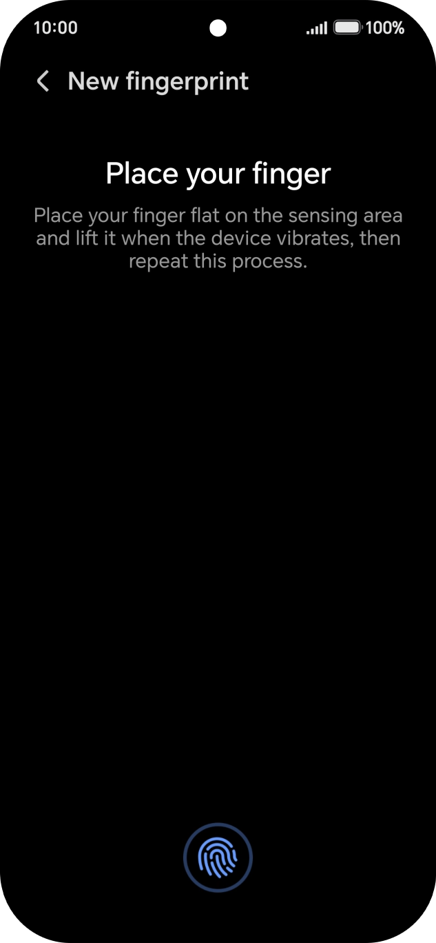 Follow the instructions on the screen to create the lock code using your fingerprint.