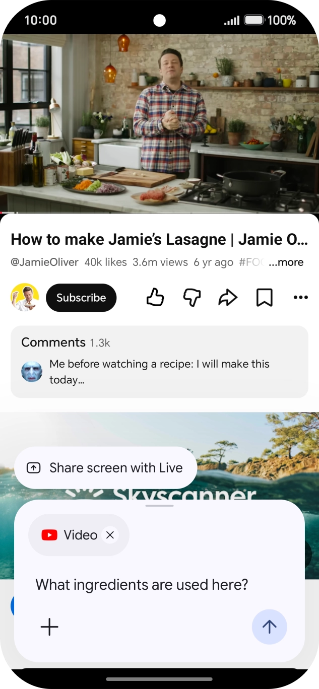 Follow the instructions on the screen to type or speak the required question for the video. Follow the instructions on the screen to type or speak the required question for the video.