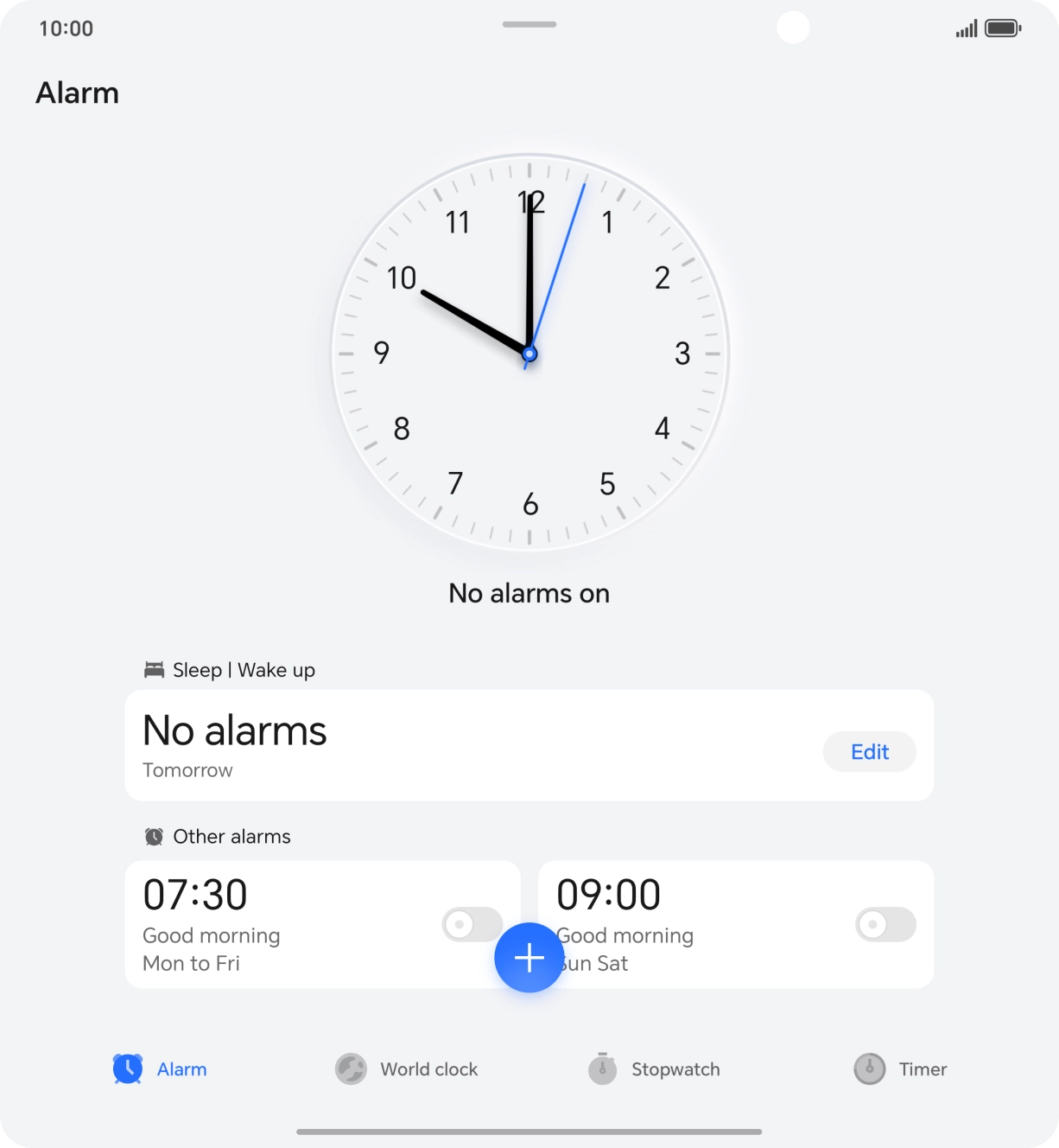 Press Alarm.