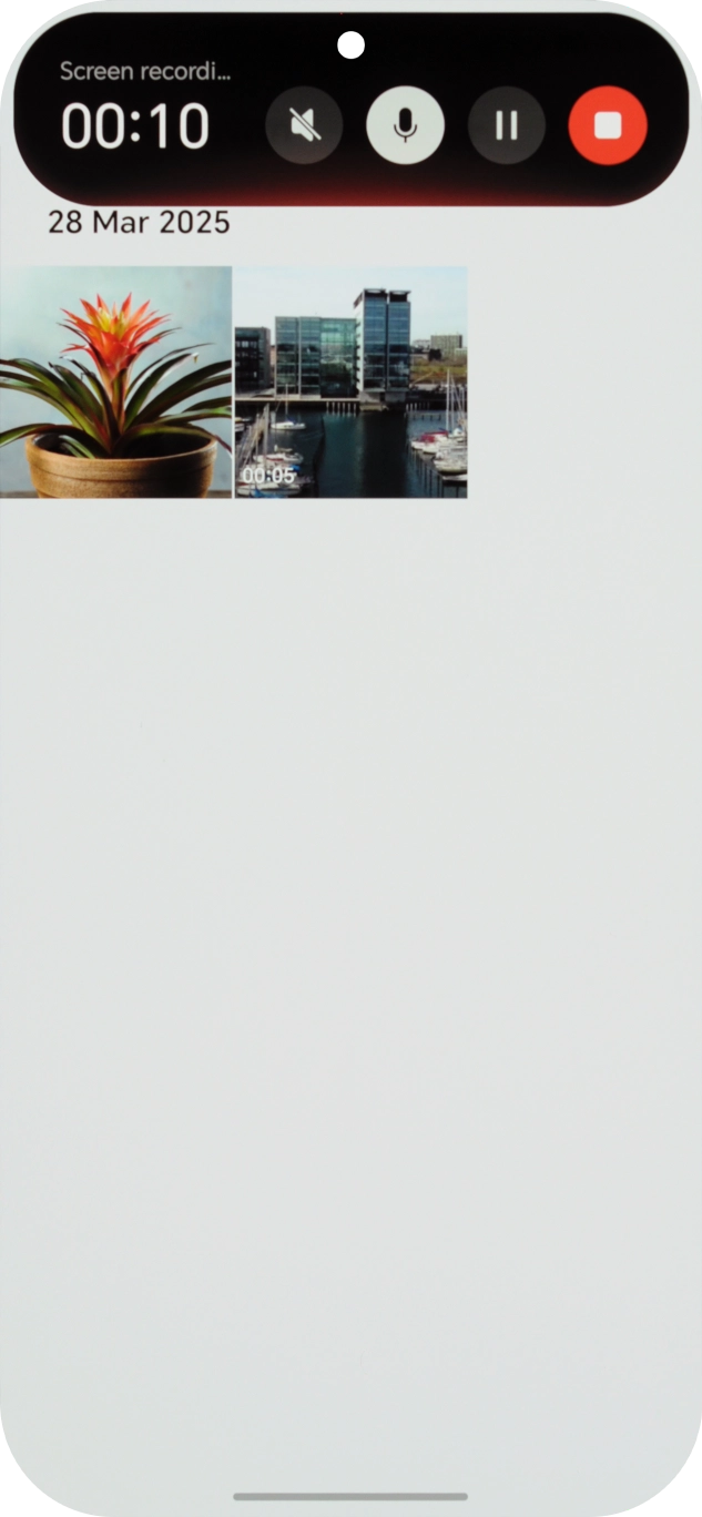 Press the stop icon to stop the recording.