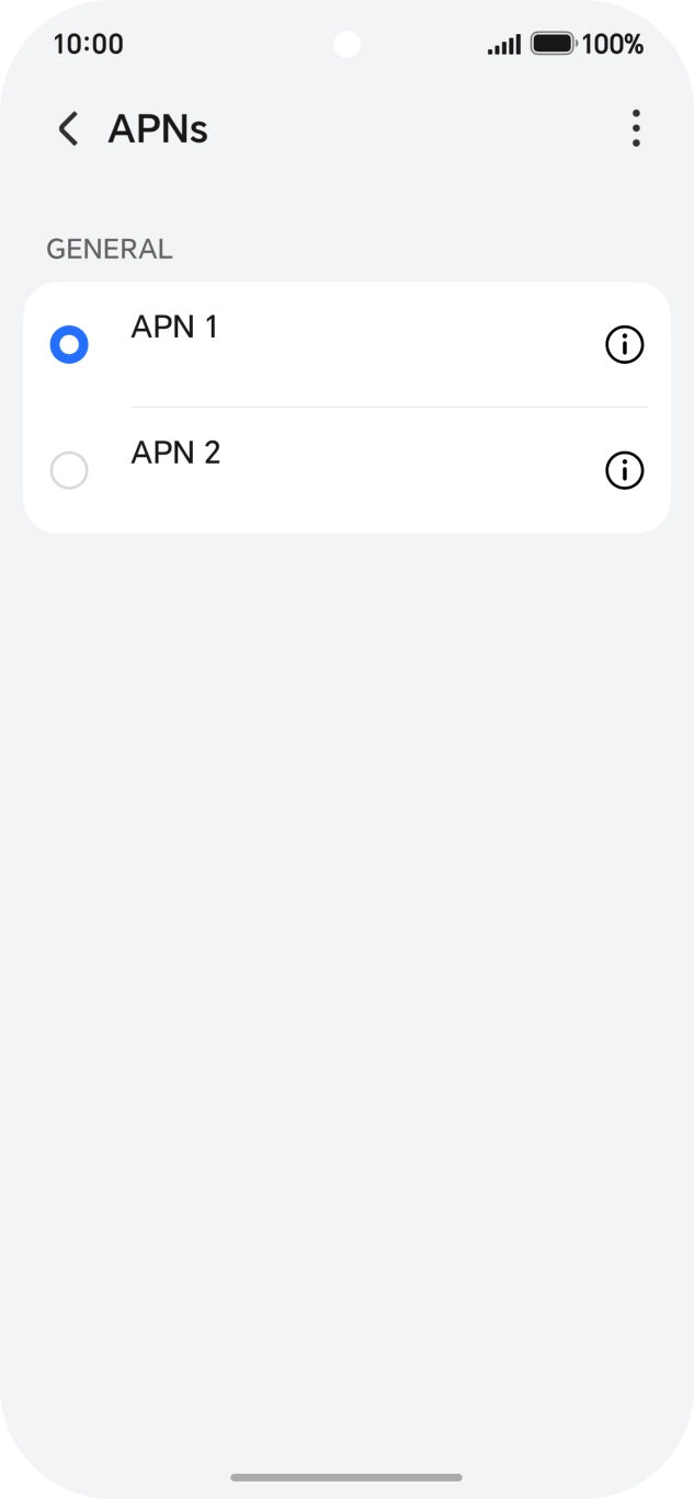 Press the field next to the data connection to activate it. Press the field next to the data connection to activate it.