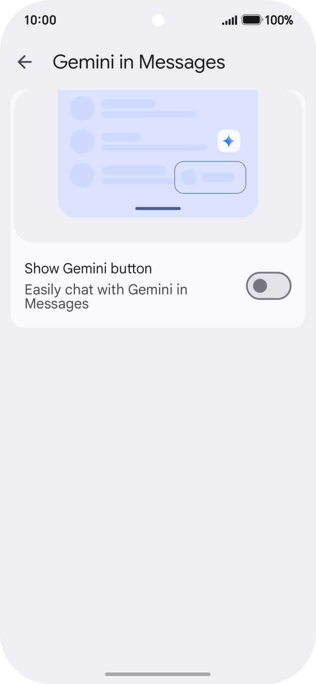 Press the indicator next to 'Show Gemini button' to turn on the function. Press the indicator next to 'Show Gemini button' to turn on the function.