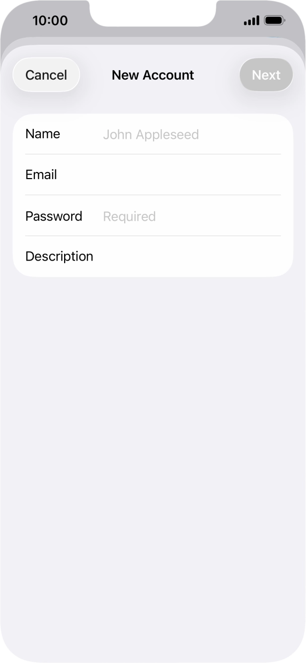 Press Name and key in the required sender name. Press Name and key in the required sender name.