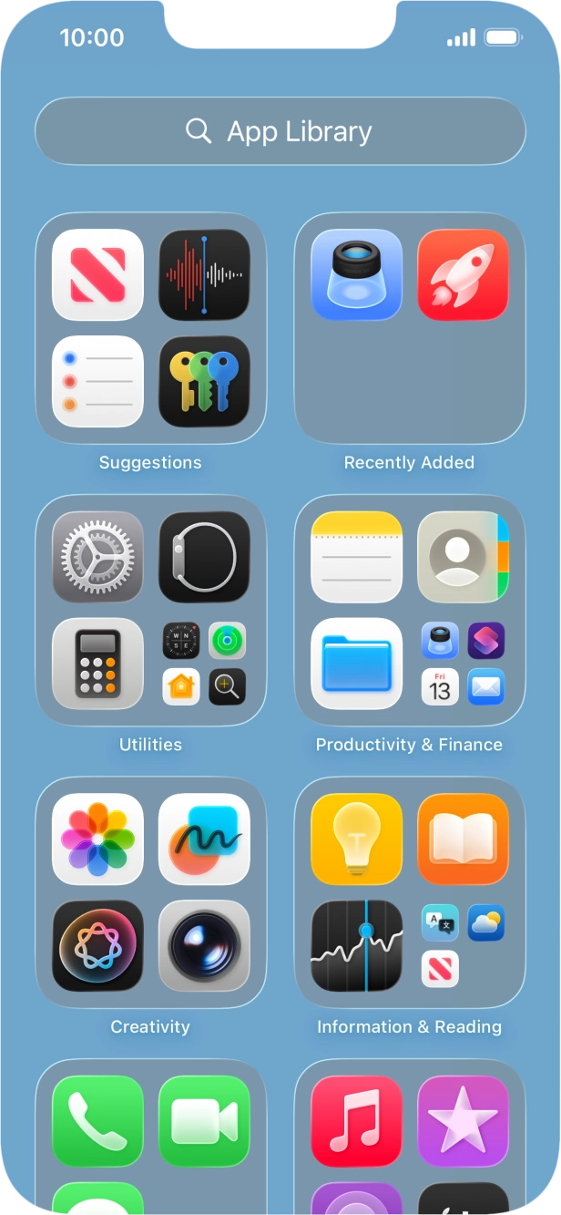 Press the required app. Press the required app.