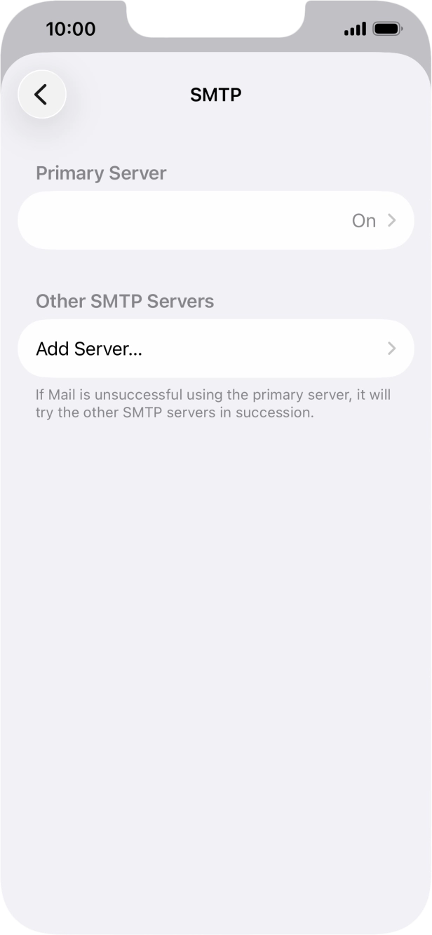 Press the field below 'Primary Server'. Press the field below 'Primary Server'.