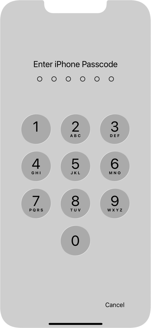 Use the lock code you created. The app is now locked.