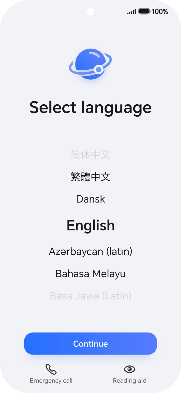 Press the required language.