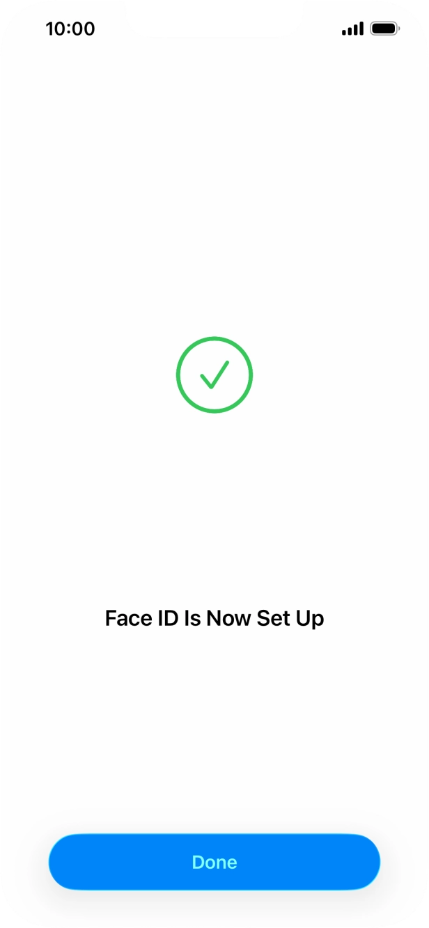 Press Done. If you haven't previously selected a lock code, key in a code of your own choice twice.