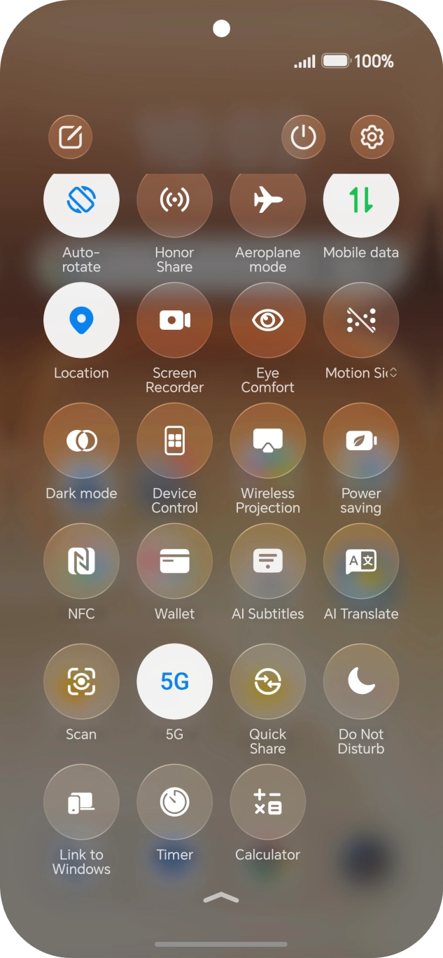 Press the low power mode icon to turn on the function.