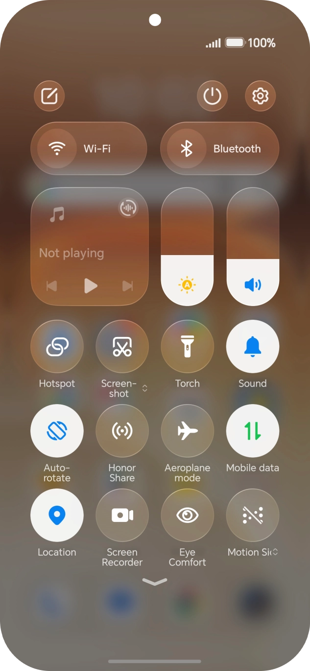Press the airplane mode icon to turn the function on or off. Press the airplane mode icon to turn the function on or off.