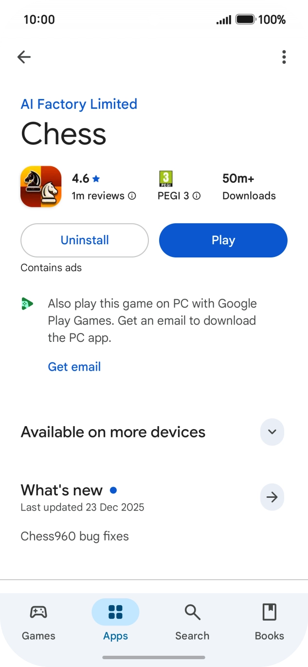 Press Uninstall.